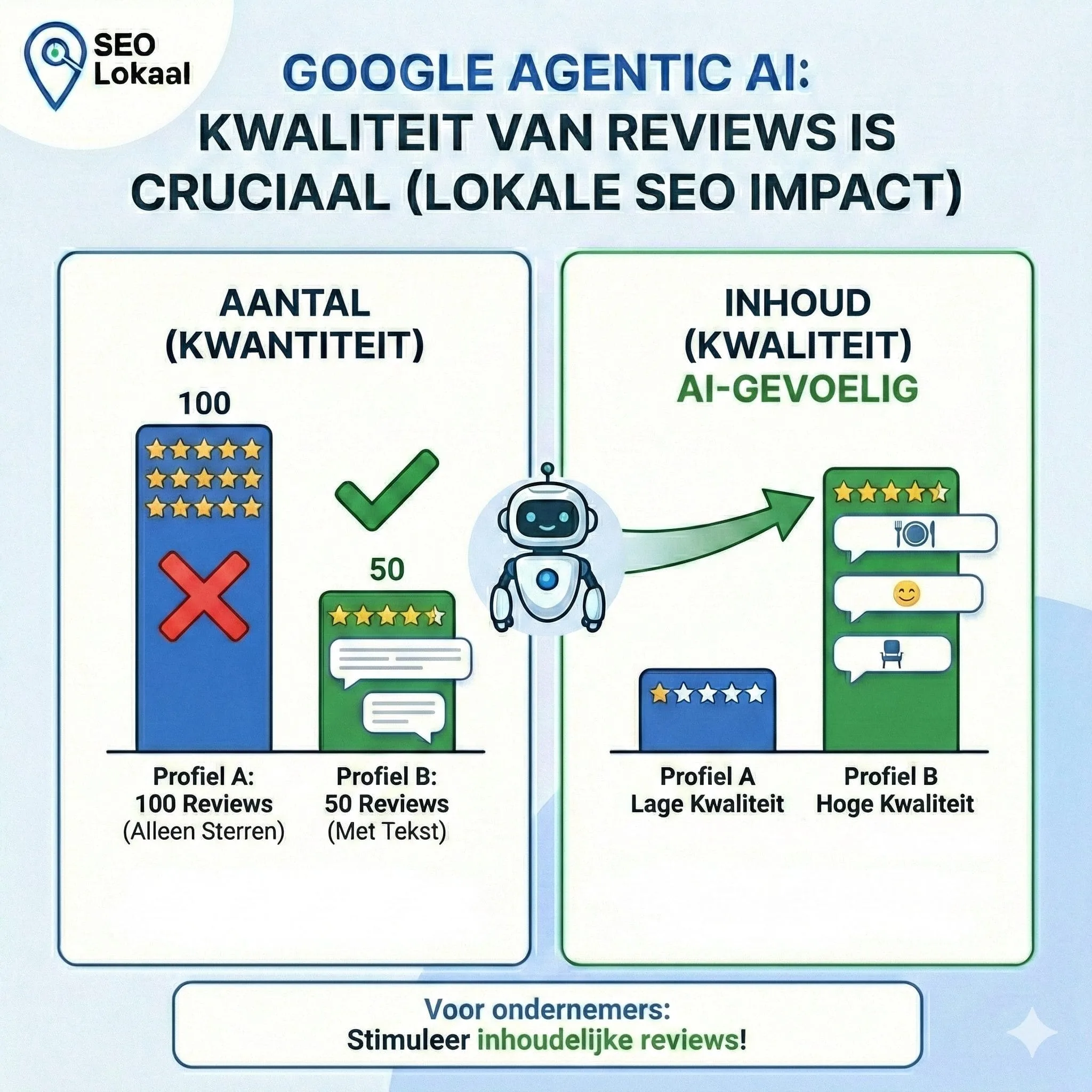 Inhoud van reviews belangrijk voor Google Conversational AI