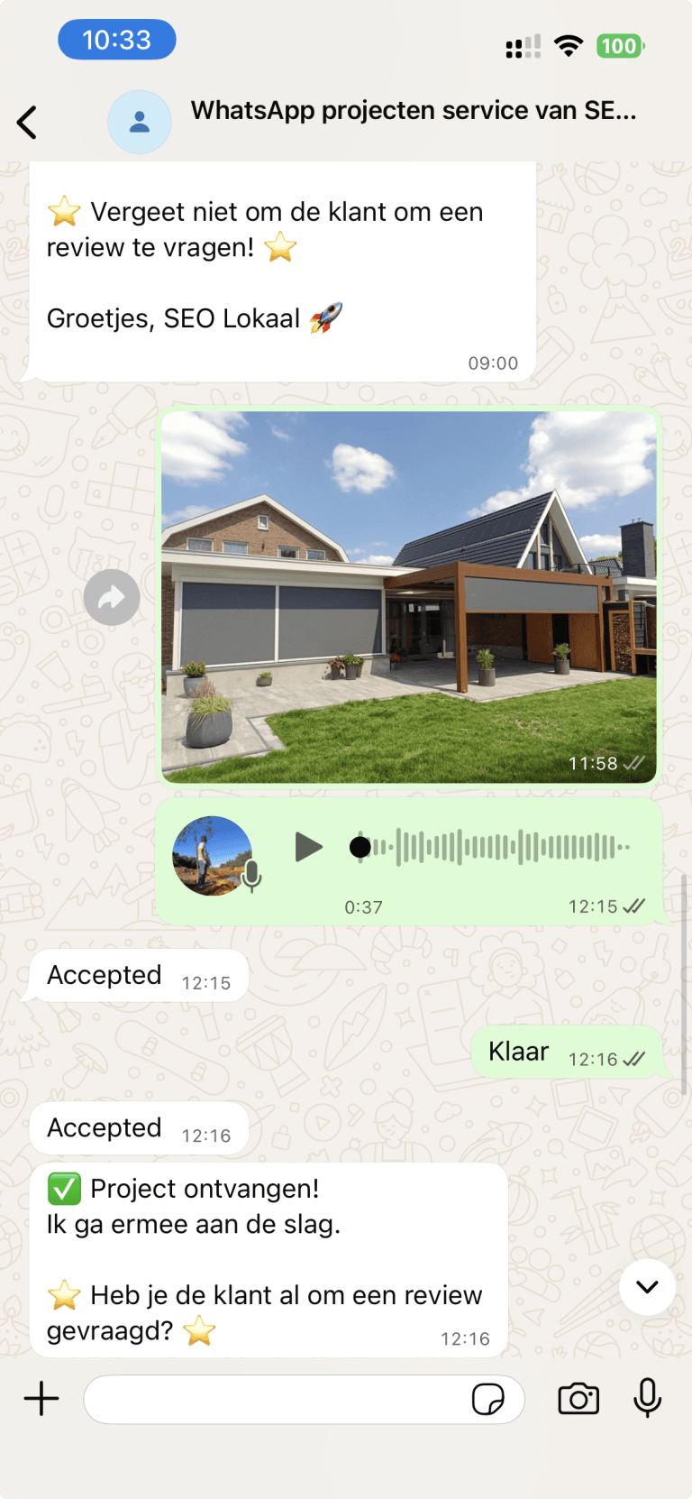 WhatsApp-werkwijze: een foto en voicememo worden content voor je Google Bedrijfsprofiel en website