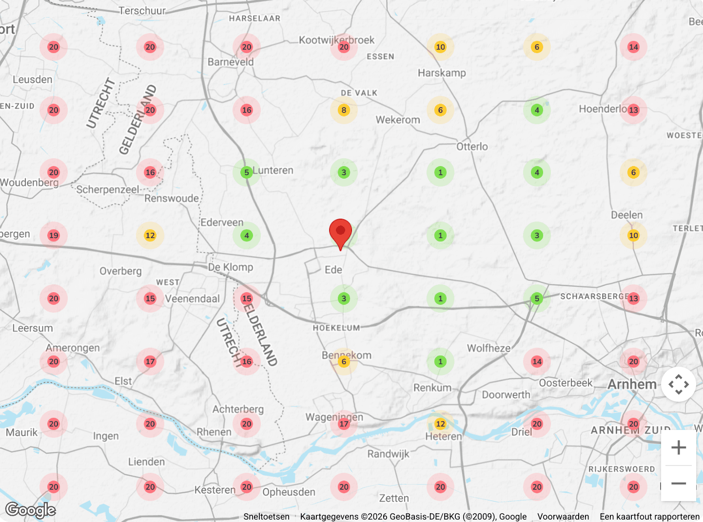 Local ranking grid in Ede zonder SEO Lokaal optimalisaties