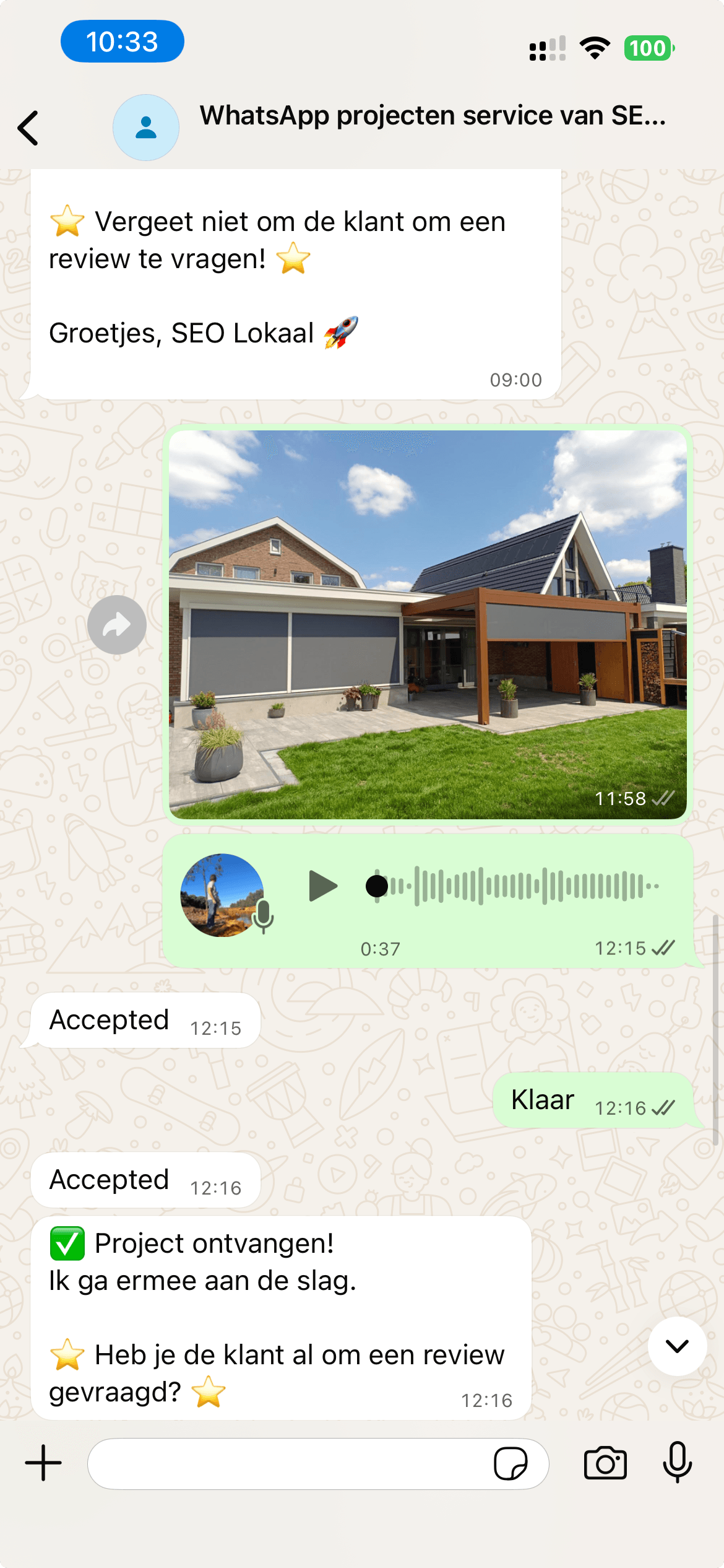 WhatsApp Projecten Automatisering SEO Lokaal
